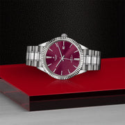  Shop Authentic Tudor Style Automatic Burgundy Red Dial Silver Steel Strap Watch for Men - M12710-0015 - Luxxuri