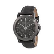  Shop Authentic Burberry The City Chronograph Ion Plated Grey Dial Grey Leather Strap Watch for Men - BU9384 - Luxxuri