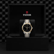  Shop Authentic Tudor Style Automatic Diamonds Black Dial Two Tone Steel Strap Watch for Men - M12713-00011 - Luxxuri