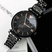  Shop Authentic Emporio Armani Gianni T Bar All Black Diamond Dial Watch For Women - AR11245 - Luxxuri