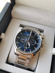  Shop Authentic Hugo Boss Pioneer Blue Dial Silver Steel Strap Watch for Men - 1513867 - Luxxuri