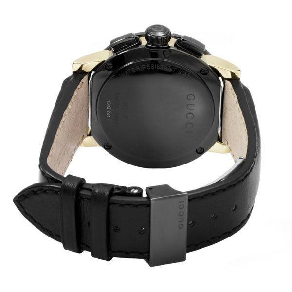  Shop Authentic Gucci G Chrono Black Dial Black Leather Strap Watch For Men - YA101203 - Luxxuri