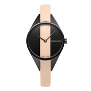  Shop Authentic Calvin Klein Rebel Cream Black Dial Cream Leather Strap Watch for Women - K8P237X1 - Luxxuri