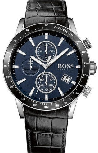  Shop Authentic Hugo Boss Rafale Chronograph Quartz Blue Dial Black Leather Strap Watch For Men - HB1513391 - Luxxuri