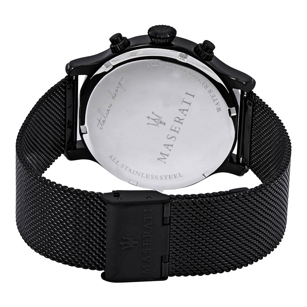  Shop Authentic Maserati Epoca Chronograph Black Dial Black Mesh Strap Watch For Men - R8873618013 - Luxxuri