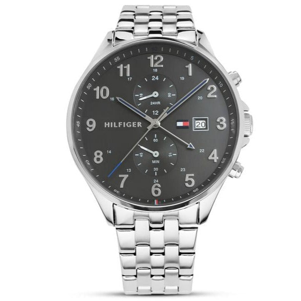  Shop Authentic Tommy Hilfiger West Quartz Black Dial Silver Steel Strap Watch For Men - 1791707 - Luxxuri