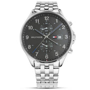  Shop Authentic Tommy Hilfiger West Quartz Black Dial Silver Steel Strap Watch For Men - 1791707 - Luxxuri