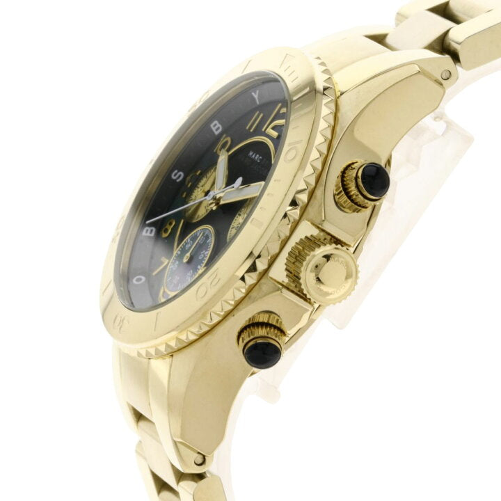  Shop Authentic Marc Jacobs Rock Chronograph Black Dial Gold Steel Strap Watch for Women - MBM3253 - Luxxuri