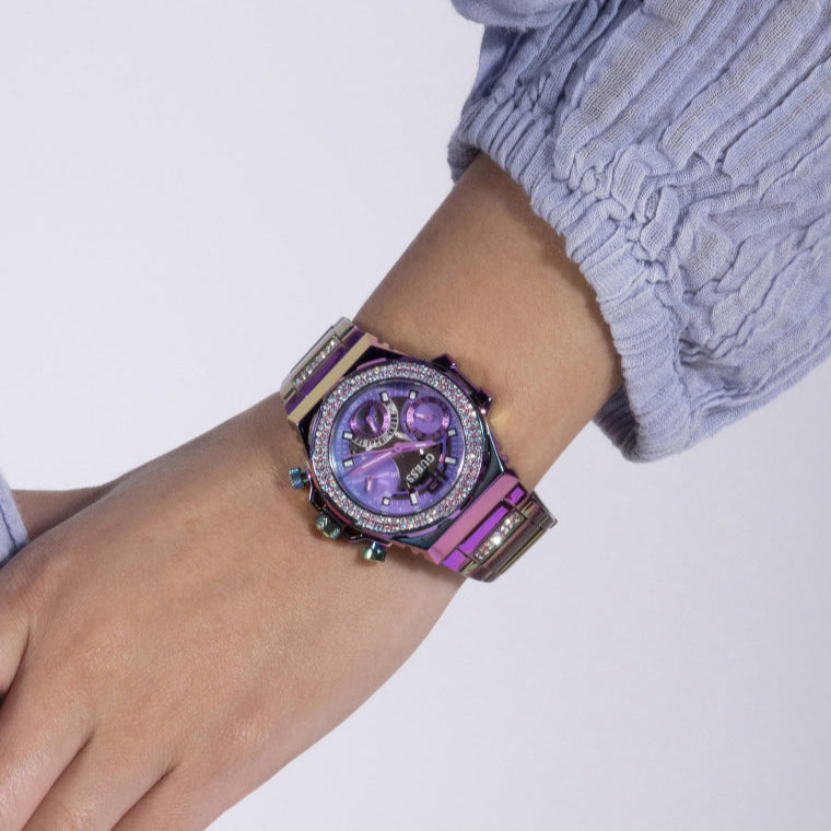  Shop Authentic Guess Fusion Chronograph Purple Dial Purple Steel Strap Watch for Women - GW0552L4 - Luxxuri