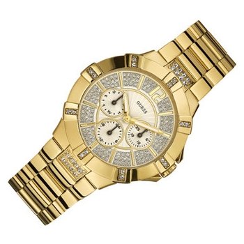  Shop Authentic Guess Vista Diamonds Gold Dial Gold Steel Strap Watch for Women - W13573L1 - Luxxuri