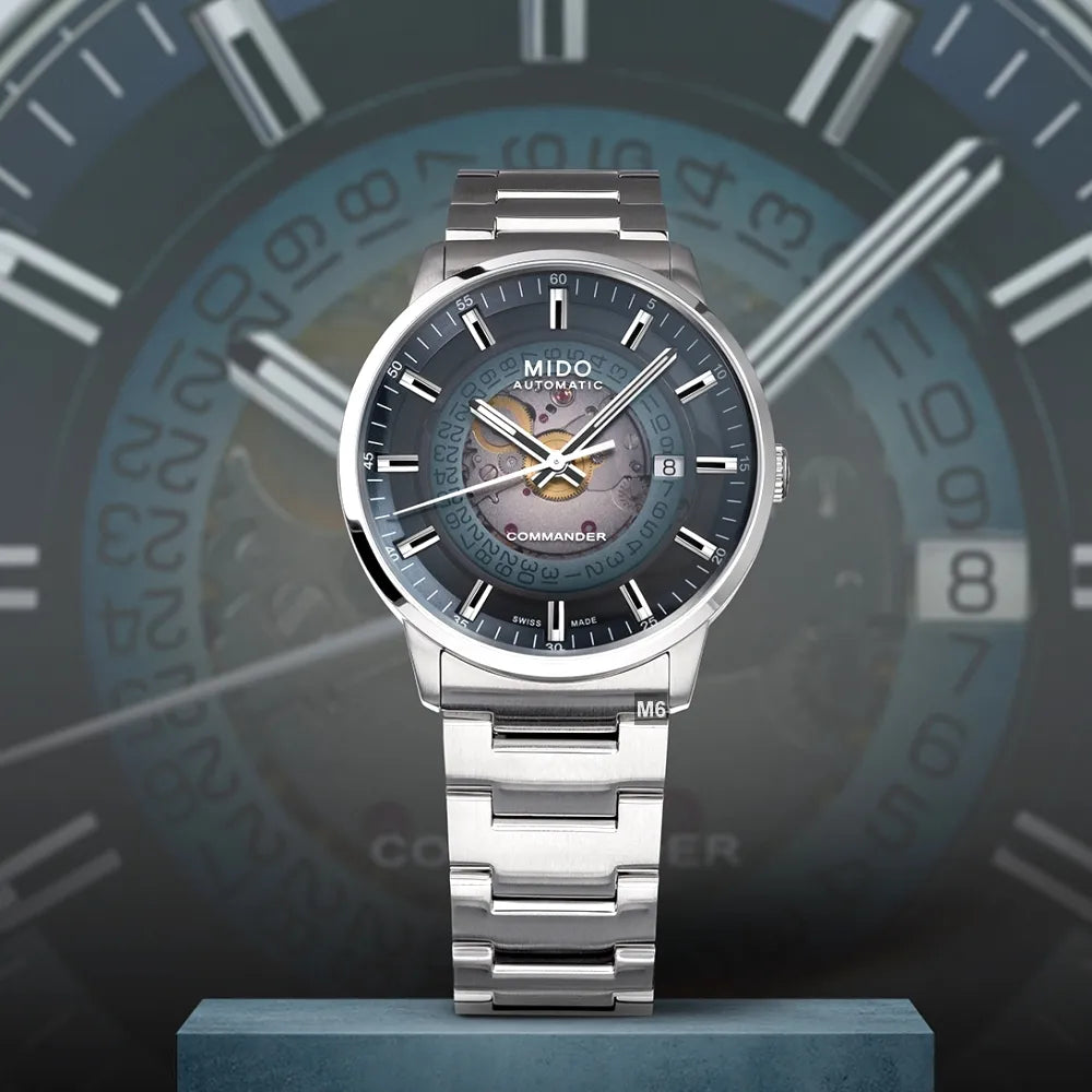  Shop Authentic Mido Commander Automatic Gradient Blue Dial Silver Steel Strap Watch For Men - M021.407.11.411.01 - Luxxuri