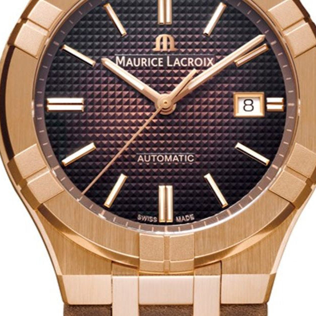  Shop Authentic Maurice Lacroix Aikon Automatic Brown Dial Brown Leather Strap Watch For Men - AI6008-BRZ01-730-3 - Luxxuri