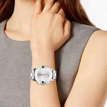  Shop Authentic Movado Bold Silver Dial Silver Steel Strap Watch For Women - 3600084 - Luxxuri