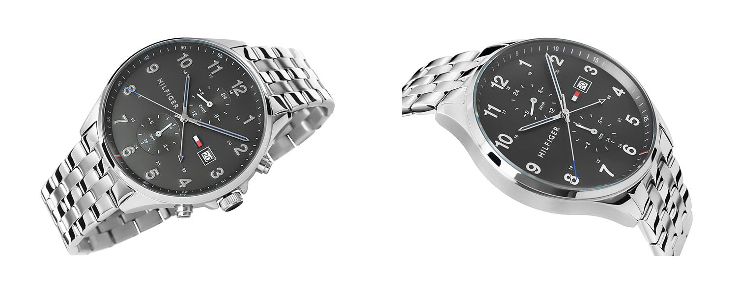  Shop Authentic Tommy Hilfiger West Quartz Black Dial Silver Steel Strap Watch For Men - 1791707 - Luxxuri