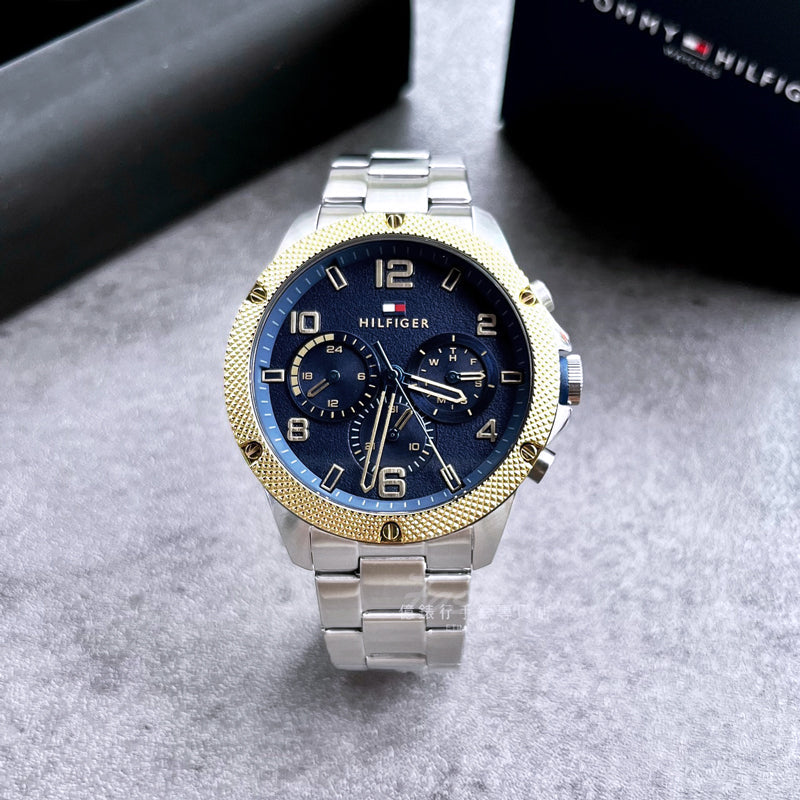  Shop Authentic Tommy Hilfiger Blaze Chronograph Blue Dial Silver Steel Strap Watch for Men - 1792031 - Luxxuri