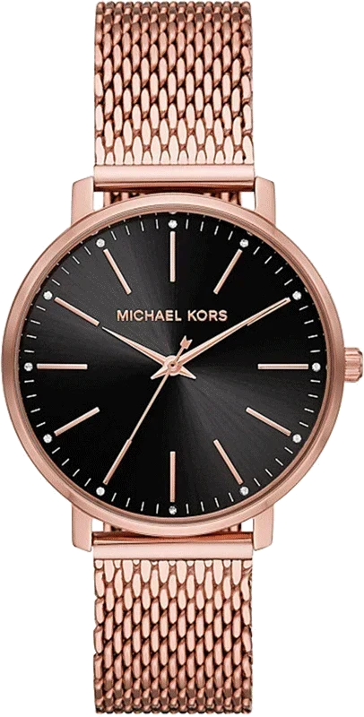  Shop Authentic Michael Kors Pyper Analog Black Dial Rose Gold Mesh Strap Watch For Women - MK4566 - Luxxuri