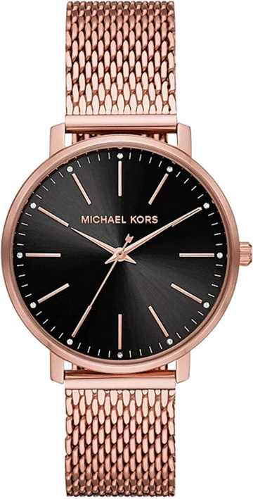  Shop Authentic Michael Kors Pyper Analog Black Dial Rose Gold Mesh Strap Watch For Women - MK4566 - Luxxuri