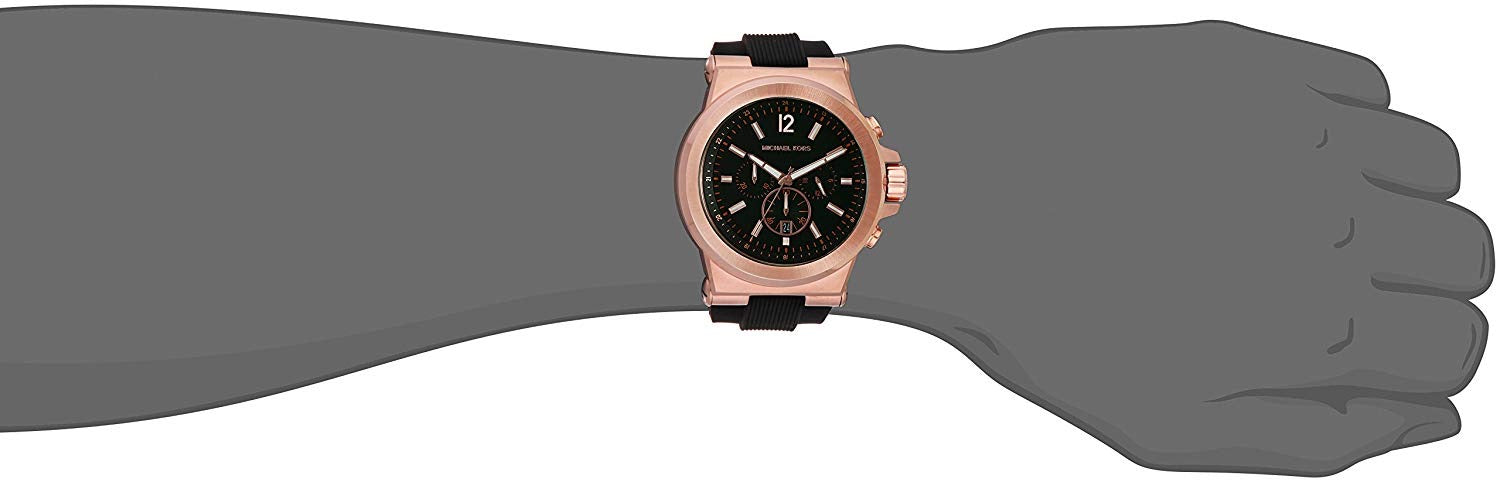  Shop Authentic Michael Kors Dylan Black Dial Black Rubber Strap Watch for Men - MK8184 - Luxxuri