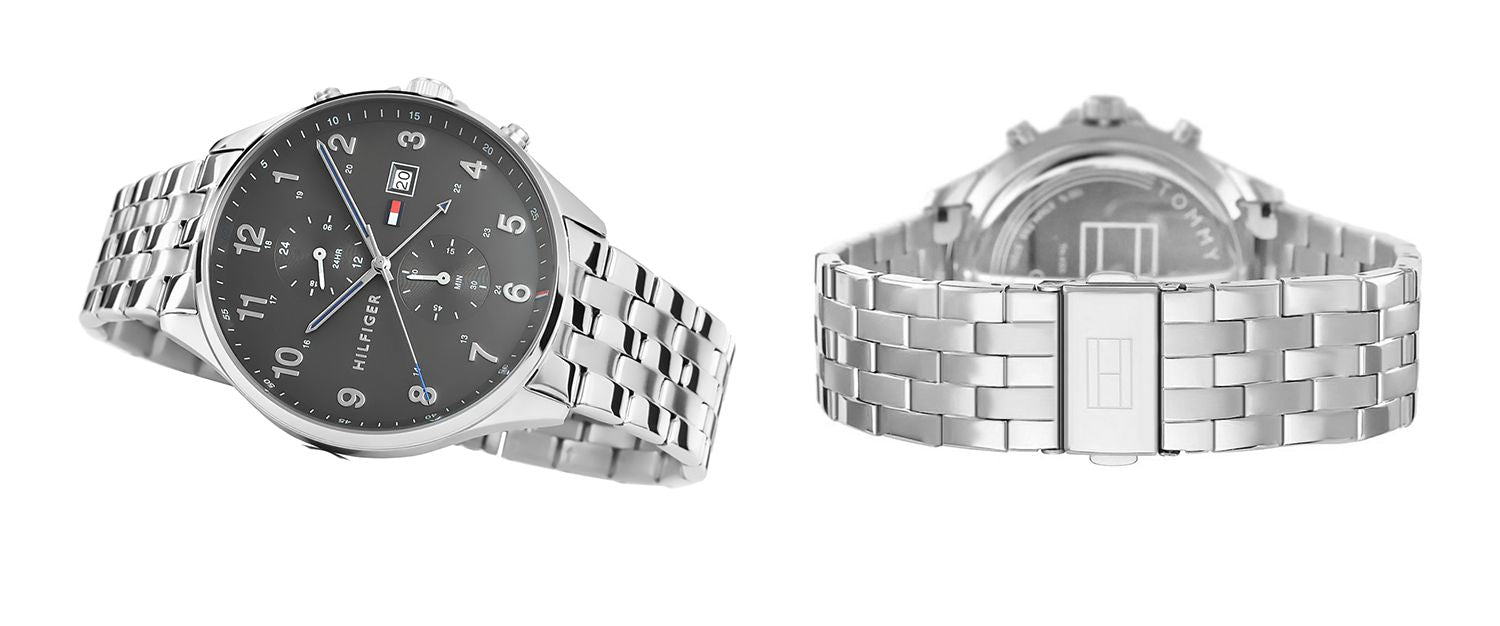  Shop Authentic Tommy Hilfiger West Quartz Black Dial Silver Steel Strap Watch For Men - 1791707 - Luxxuri