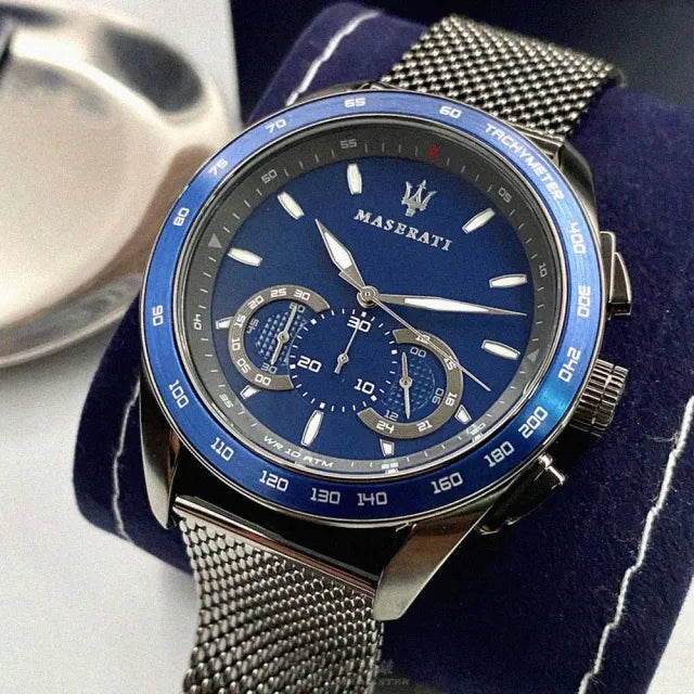  Shop Authentic Maserati Traguardo 45mm Chronograph Blue Dial Watch For Men - R8873612009 - Luxxuri