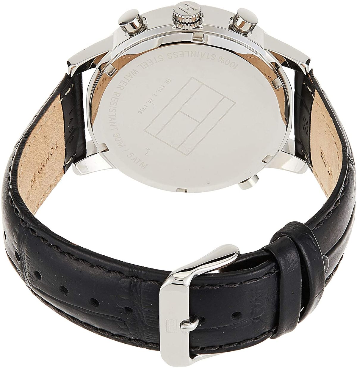  Shop Authentic Tommy Hilfiger Harrison Chronograph Black Dial Black Leather Strap Watch for Men - 1790875 - Luxxuri