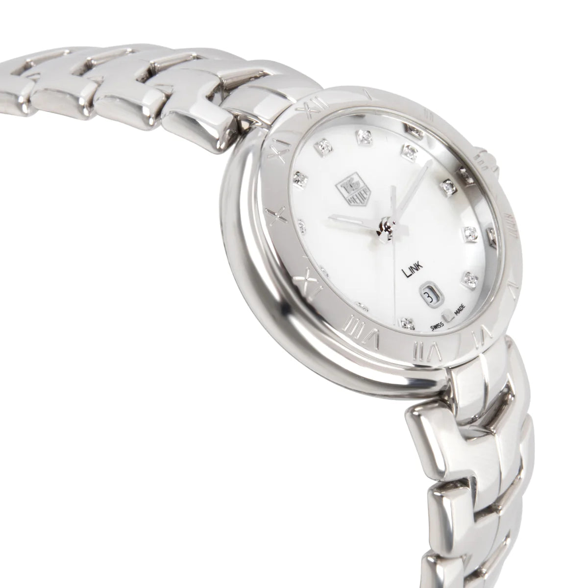  Shop Authentic Tag Heuer Link Diamonds Mother of Pearl Dial Silver Steel Strap Watch for Women -  WAT1417.BA0954 - Luxxuri