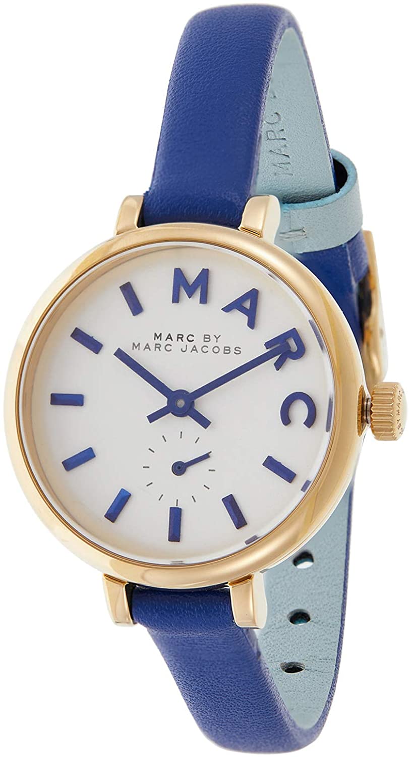  Shop Authentic Marc Jacobs Sally White Dial Blue Leather Strap Watch for Women - MBM1354 - Luxxuri