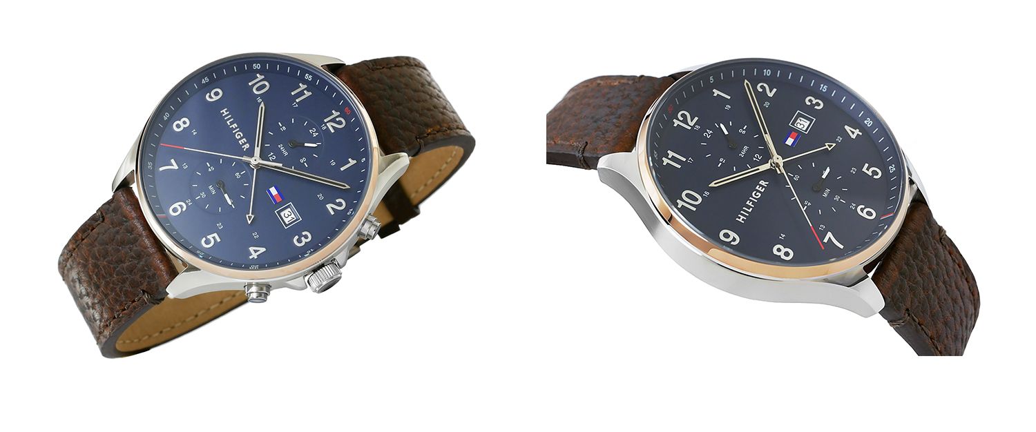  Shop Authentic Tommy Hilfiger West Chronograph Blue Dial Brown Leather Strap Watch For Men - 1791712 - Luxxuri