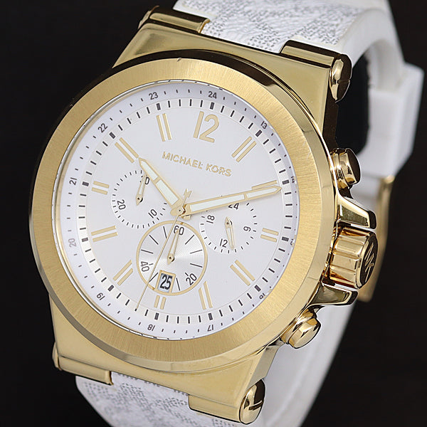  Shop Authentic Michael Kors Dylan Chronograph White Dial White Rubber Strap Watch For Men - MK8937 - Luxxuri