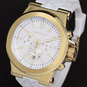  Shop Authentic Michael Kors Dylan Chronograph White Dial White Rubber Strap Watch For Men - MK8937 - Luxxuri