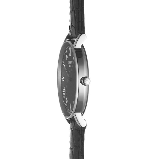  Shop Authentic Tissot Everytime Medium Black Dial Black Leather Strap Watch For Men - T109.410.16.053.00 - Luxxuri