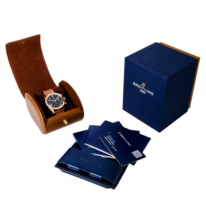  Shop Authentic Breitling Avi 1953 Edition Black Dial Brown Leather Strap Watch for Men - RB0920131B1X1 - Luxxuri