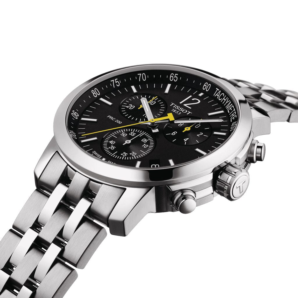  Shop Authentic Tissot T Sport PRC200 Chronograph Black Dial Silver Steel Strap Watch for Men - T17.1.586.52 - Luxxuri