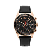 Coach Sullivan Chronograph Black Dial Black Leather Strap Watch for Men - 14602087