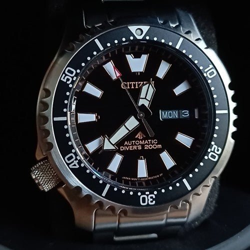  Shop Authentic Citizen Promaster 200M Diver Fugu Asian Limited Edition Black Dial Silver Steel Strap Watch For Men - NY0090-86E - Luxxuri