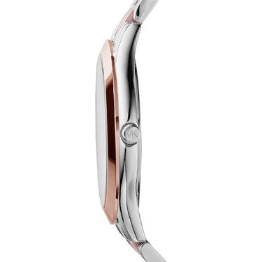  Shop Authentic Michael Kors Slim Runway White Dial Two Tone Watch for Women - MK3204B - Luxxuri