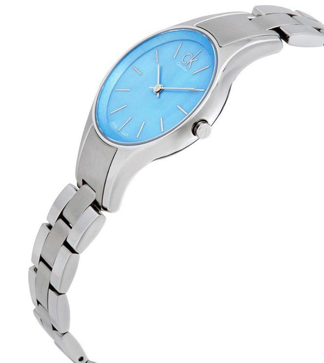  Shop Authentic Calvin Klein Simplicity Blue Dial Silver Steel Strap Watch for Women - K432314N - Luxxuri