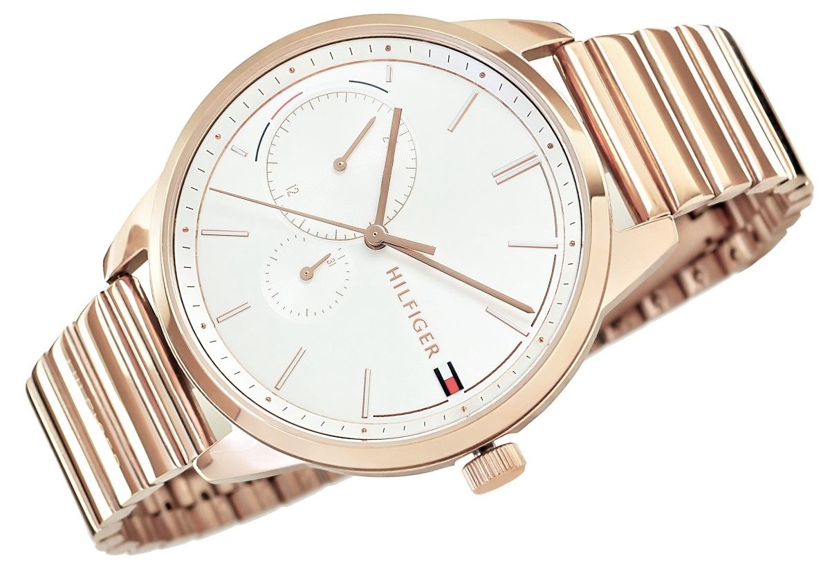 Shop Authentic Tommy Hilfiger Brooke Silver Dial Rose Gold Steel Strap Watch for Women - 1782021 - Luxxuri