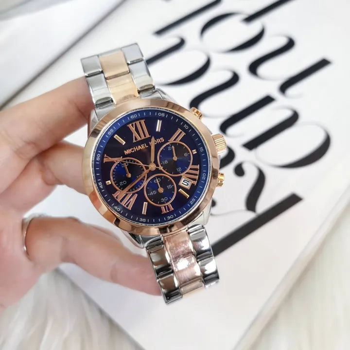  Shop Authentic Michael Kors Bradshaw Blue Dial Two Tone Steel Strap Watch for Women - MK5606 - Luxxuri