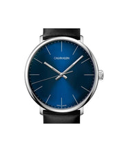  Shop Authentic Calvin Klein High Noon Quartz Blue Dial Black Leather Strap Watch for Men - K8M211CN - Luxxuri