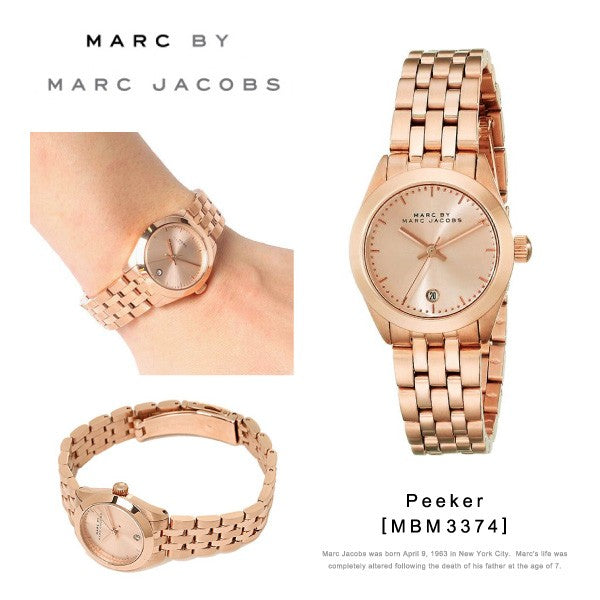  Shop Authentic Marc Jacobs Peeker Rose Gold Dial Rose Gold Steel Strap Watch for Women - MBM3374 - Luxxuri