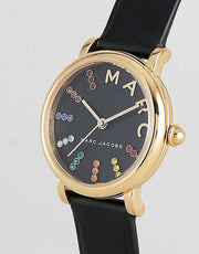  Shop Authentic Marc Jacobs Roxy Black Dial Black Leather Strap Watch for Women - MJ1592 - Luxxuri