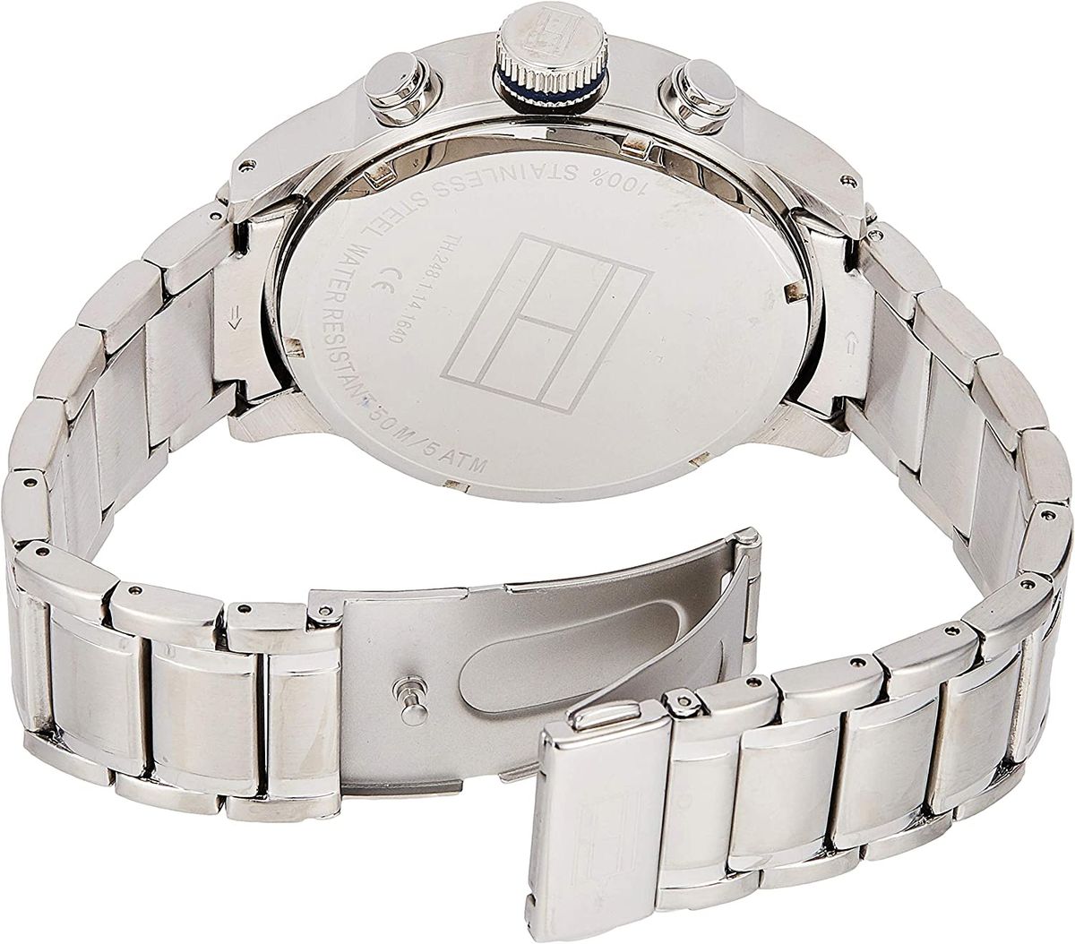  Shop Authentic Tommy Hilfiger Trent Chronograph Blue Dial Silver Steel Strap Watch for Men - 1791053 - Luxxuri