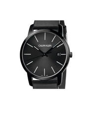  Shop Authentic Calvin Klein City Quartz Black Dial Black Leather Strap Watch for Men - K2G2G4CX - Luxxuri