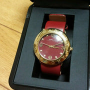  Shop Authentic Marc Jacobs Amy Red Dial Burgundy Leather Strap Watch for Women - MBM1152 - Luxxuri