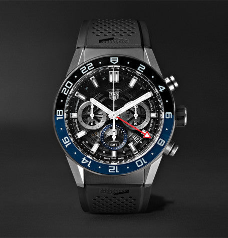  Shop Authentic Tag Heuer Carrera Automatic Chronograph Steel & Ceramic Black Dial Black Rubber Strap Watch for Men - CBG2A1Z.FT6157 - Luxxuri