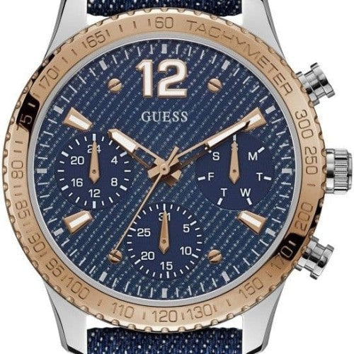  Shop Authentic Guess Marina Chronograph Blue Dial Blue Denim Strap Watch For Women - W1057L1 - Luxxuri