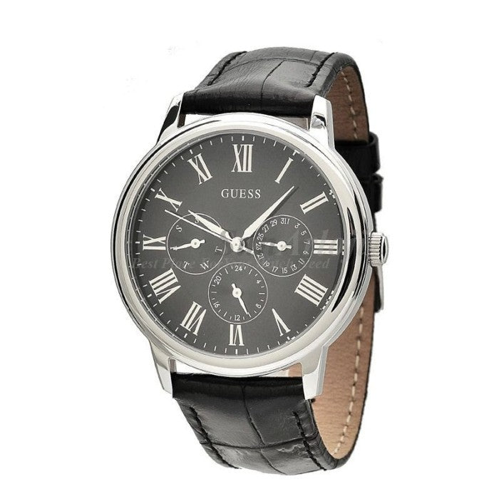  Shop Authentic Guess Wafer Analog Black Dial Black Leather Strap Watch For Men - W70016G1 - Luxxuri