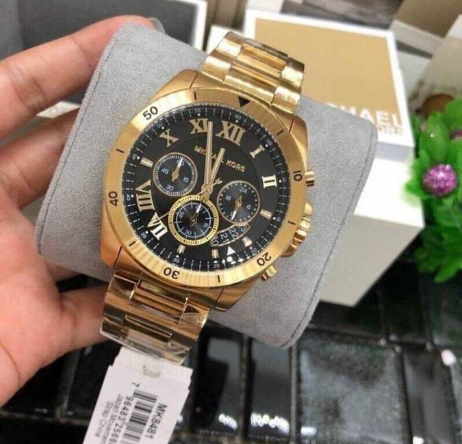  Shop Authentic Michael Kors Brecken Chronograph Quartz Black Dial Gold Steel Strap Watch For Men - MK8481 - Luxxuri