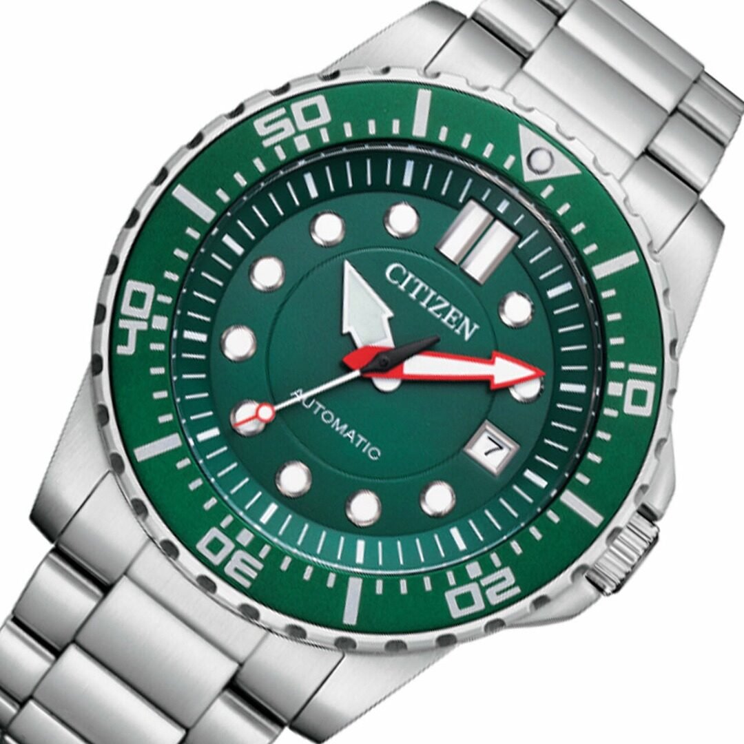  Shop Authentic Citizen Promaster Mechanical Green Dial Silver Steel Strap Watch For Men - NJ0129-87X - Luxxuri